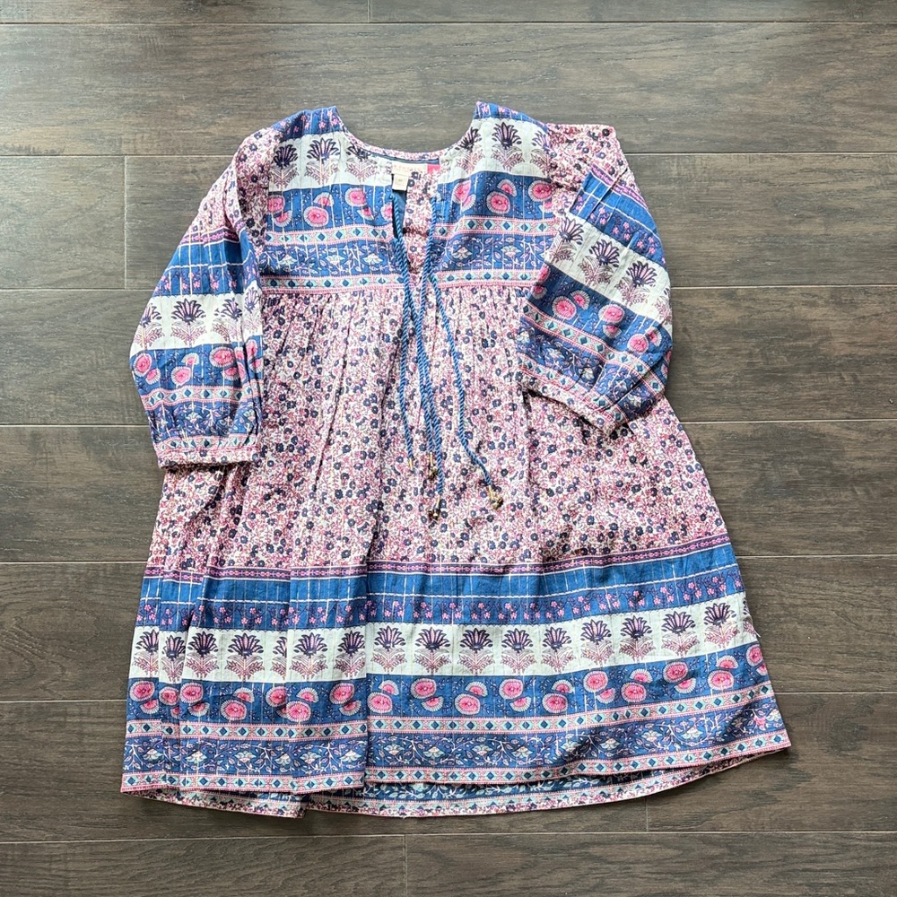 Pink Chicken Multicolor Floral Kids Dress